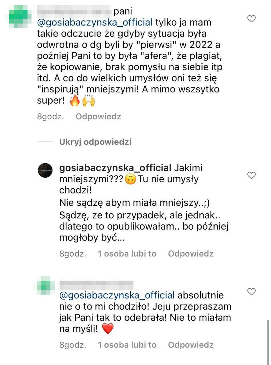 Komentarze oburzonych fanów Gosi Baczyńskiej