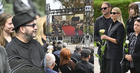 Kożuchowska, Karolak, Zamachowski i inni przedstawiciele świata kina uczestniczą w pogrzebie Jana Frycza, oglądając ceremonię na telebimie (ZDJĘCIA)