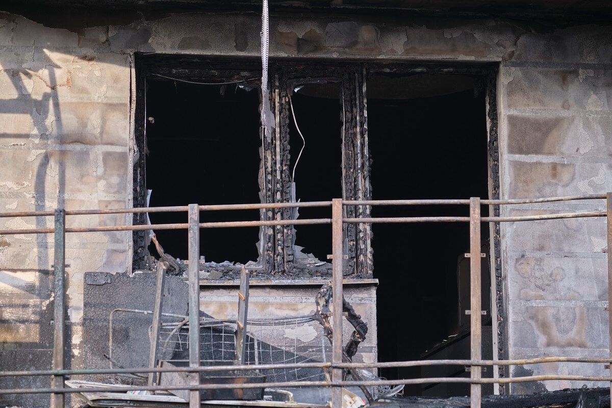 Pożar bloku przy ul. Relaksowej 2 w Lublinie