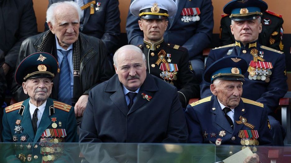 Aleksandr Łukaszenka podczas uroczystości Dnia Zwycięstwa w Moskwie