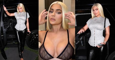 22-letnia Kylie Jenner w szarej bluzce z gorsetem za 5 tysięcy złotych prezentuje światu nowy kolor włosów (ZDJĘCIA)