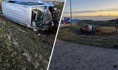 Poważny wypadek na S61. Bus z dziećmi wypadł z drogi