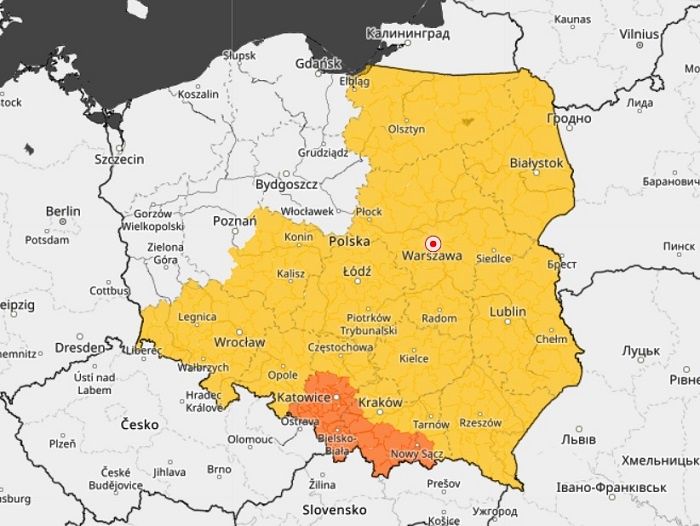 Mapa alertów pogodowych na 30 sierpnia 2021