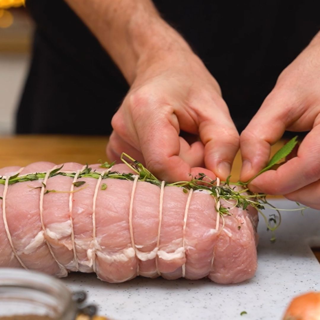 Fresh herbs will give the meat additional flavor values.