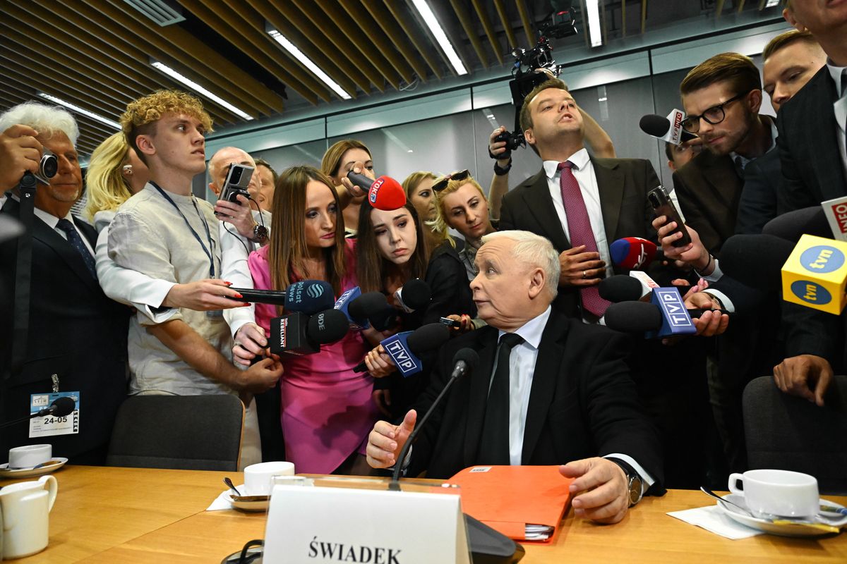 Jarosław Kaczyński odpowiadał na pytania dziennikarzy