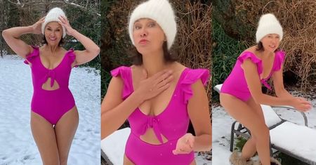 Frywolna Anna Popek NACIERA PIERSI ŚNIEGIEM! "Odmładza, przecież to lubimy"