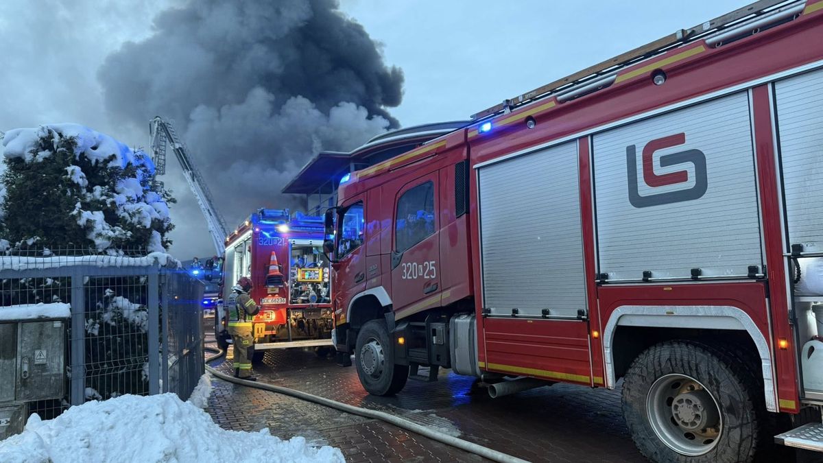 Kłęby dymu były widoczne nad Skawiną.