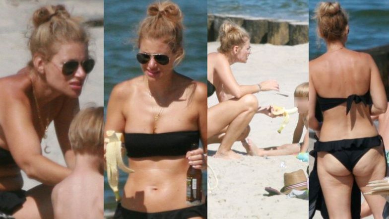 Aleksandra Kisio w Chałupach z mężem i synami