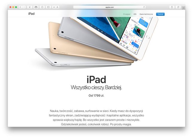 Na Apple.com można znaleźć informacje na temat wszystkich sprzedawanych obecnie produktów