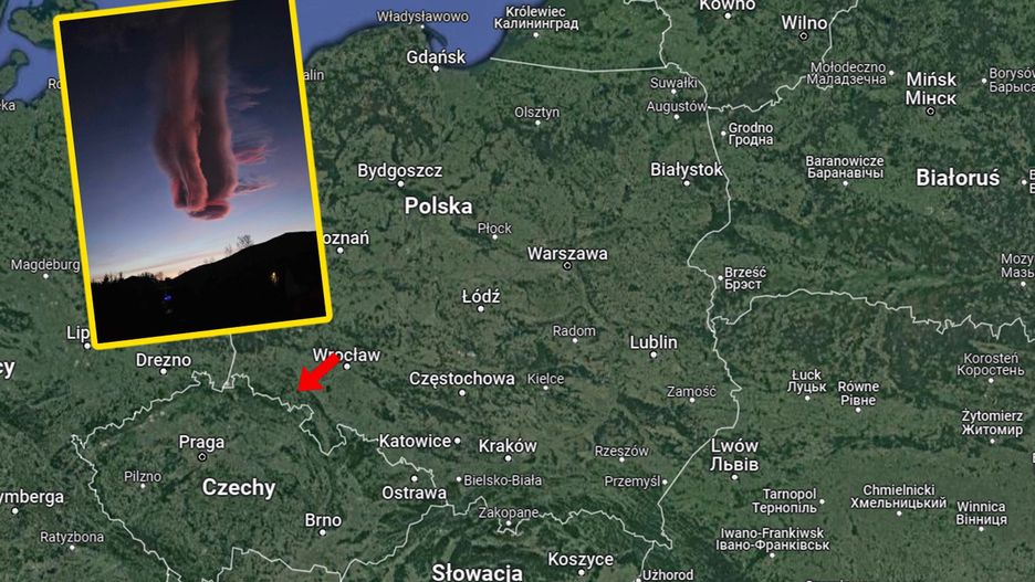 Chmury soczewkowate nad Karpaczem