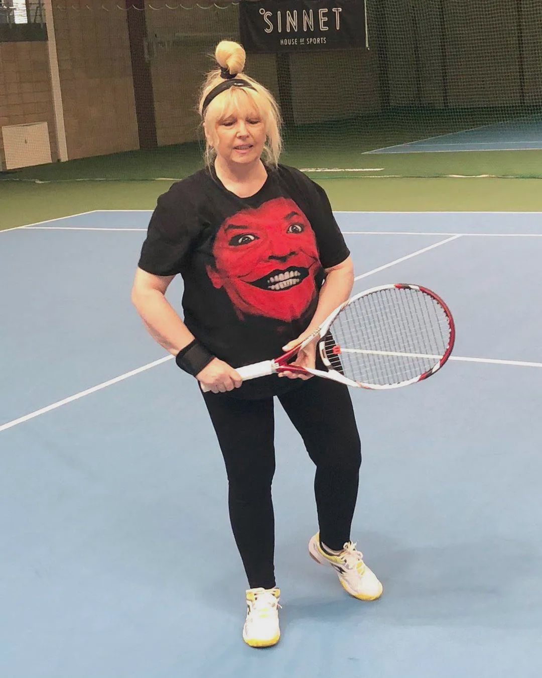 Maryla Rodowicz na korcie tenisowym