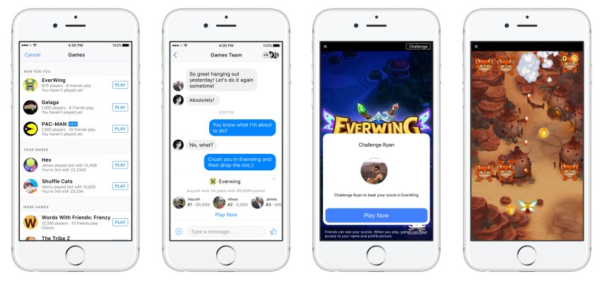 Instant Games: Messenger z funkcją platformy do klasycznych gier 2