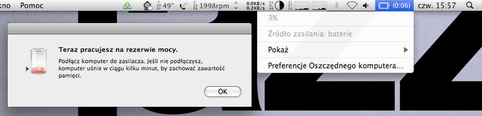 2kg gorącej szarlotki – wytrzymałość baterii MacBooka Alu 3