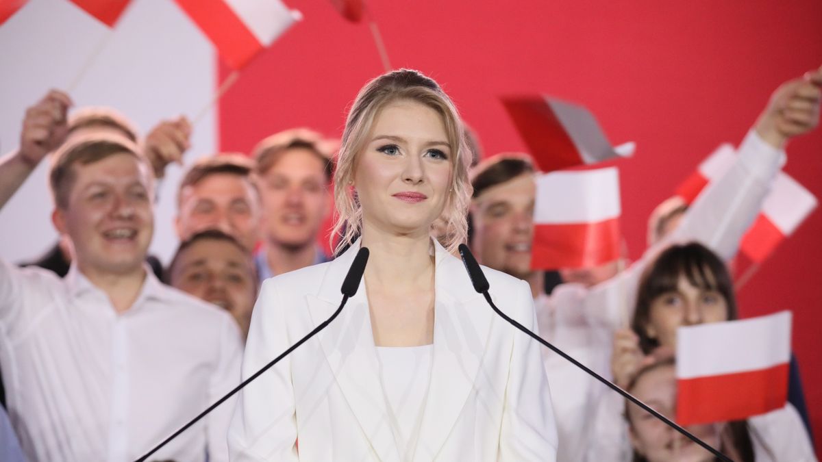 Kinga Duda na wieczorze wyborczym Andrzeja Dudy