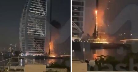 Irański dron uderzył w słynny hotel w Dubaju. Burdż Al Arab w ogniu