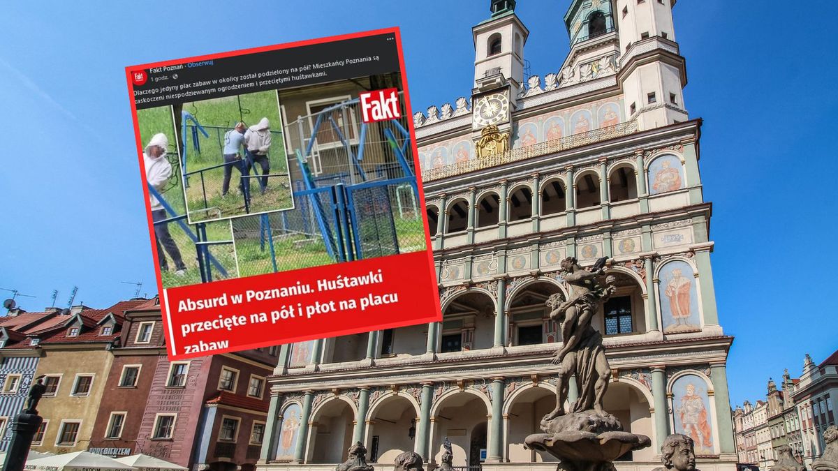 Plac zabaw w Poznaniu został przecięty na pół