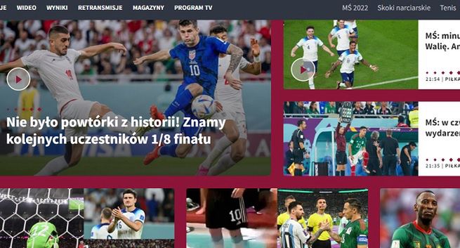 W czasie mundialu WP SportoweFakty przed Sport.pl i sportem na Onecie, platforma TVP Sport przyciąga na najdłużej
