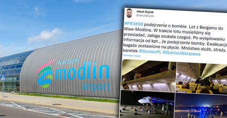Alarm bombowy na pokładzie samolotu Ryanair. Służby sprawdzały bagaże