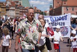 Protest antyszczepionkowców w Warszawie. W pochodzie szedł Wojciech Cejrowski