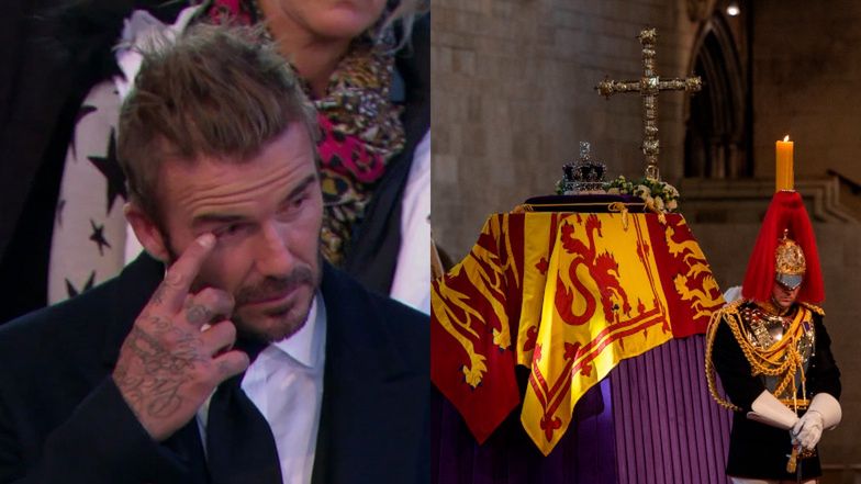 David Beckham powstrzymuje łzy, oddając cześć królowej Elżbiecie II