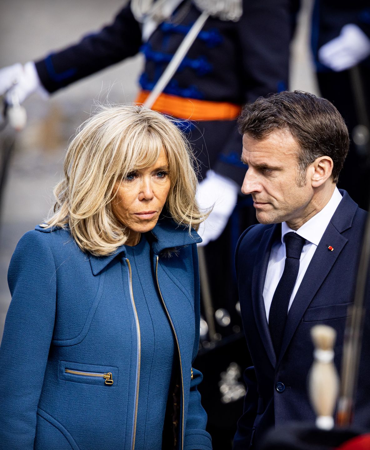 Brigitte Macron na spotkaniu z królem Holandiuu