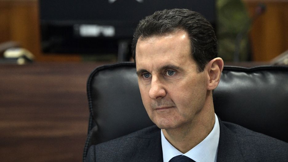 DAMASCUS, SYRIA - JANUARY 7, 2020: Syria's President Bashar al-Assad during a meeting with Russia's President Vladimir Putin at a command post for the Russian Armed Forces in Syria. Alexei Nikolsky/Russian Presidential Press and Information Office/TASS (Photo by Alexei Nikolsky\TASS via Getty Images)