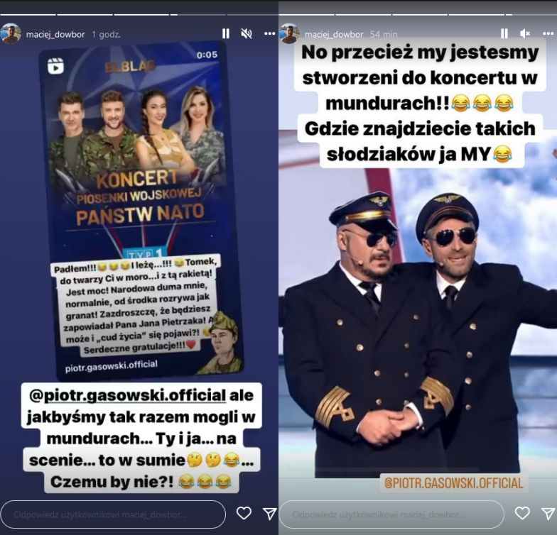 Piotr Gąsowski nabija się z wojskowego koncertu TVP