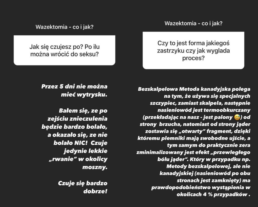 Ekskluzywny Menel o wazektomii