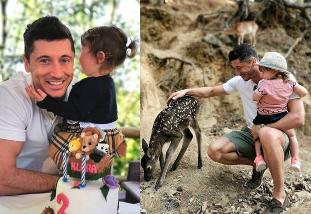 Robert Lewandowski pokazuje Klarci jelonka w hiszpańskim rezerwacie przyrody: "Bambi!"