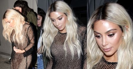 Kim Kardashian w ażurowej "sukience" (ZDJĘCIA)