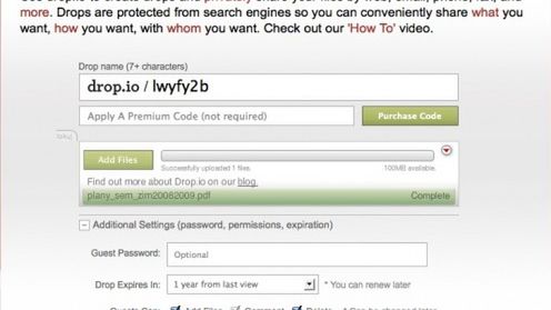 Drop.io jeszcze przejrzystsze i przyjaźniejsze dla użytkownika 1