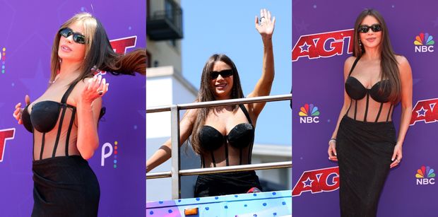 Sofia Vergara i jej imponujący dekolt pozdrawiają ze ścianki "America's Got Talent" (ZDJĘCIA)