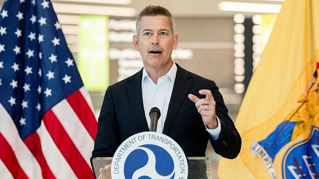 Newark Runway To Reopen After Construction Slowed Trips
Sean Duffy, US secretary of transportation, speaks during a news conference at Newark Liberty International Airport (EWR) in Newark, New Jersey, US, on Monday, June 2, 2025. Flights at Newark airport are set to increase later this month following the completion of construction on one of busy hub's runways, the top US aviation safety regulator said. Photographer: Yuki Iwamura/Bloomberg via Getty Images
Bloomberg
2025uspolitics, north american, newark, u.s. government, aviation, united states of america, presser, americas, press, transportation and logistics, news conference, u.s.a., american, us, industries, government news, business news