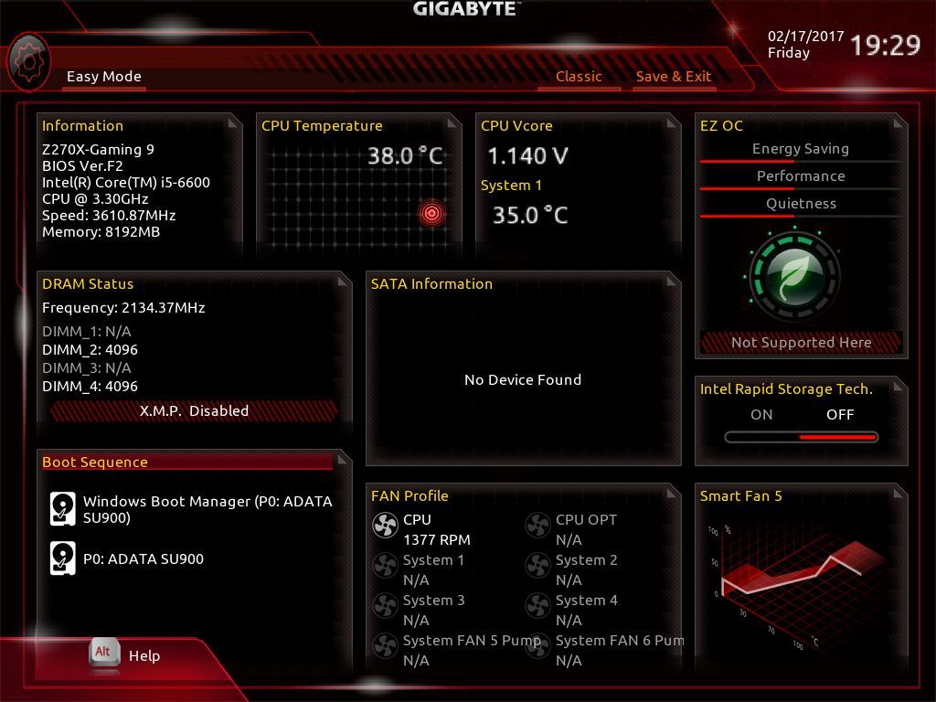 Gigabyte Aorus GA-Z270X-Gaming 9 - UEFI BIOS