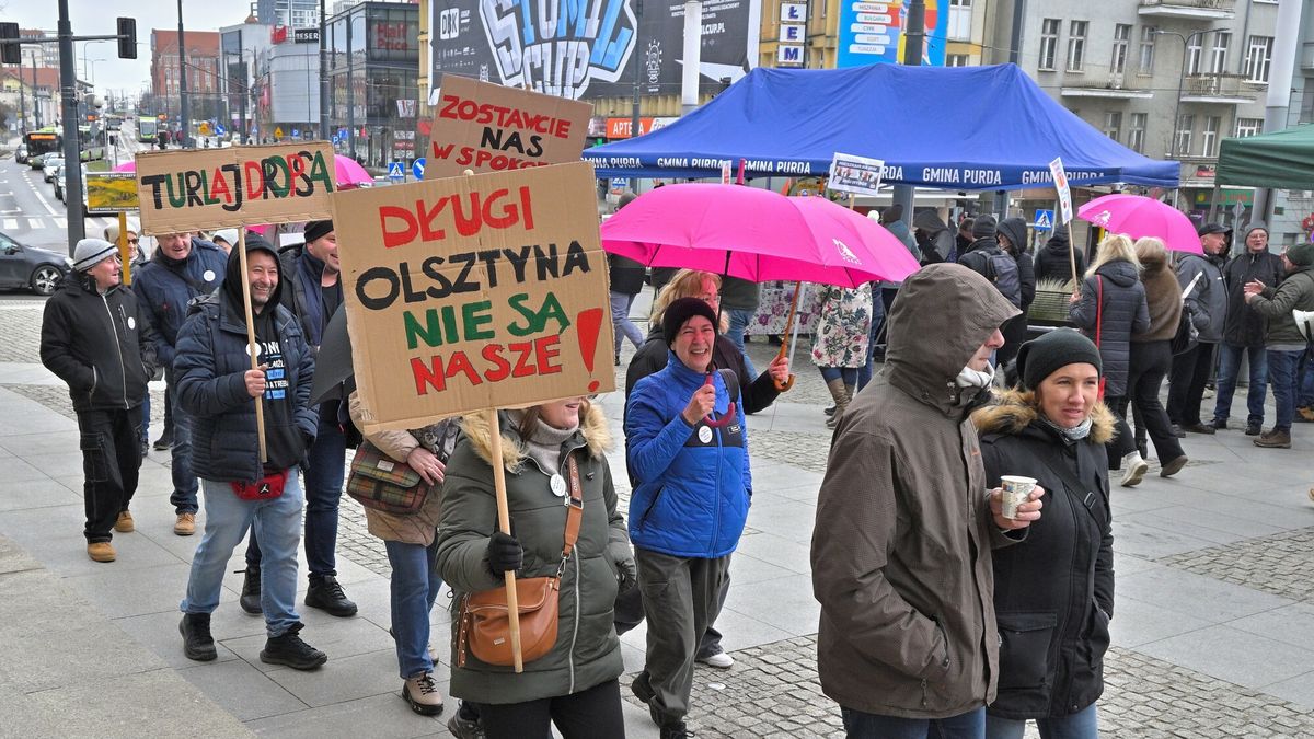 Protest mieszkancow Gminy Purda