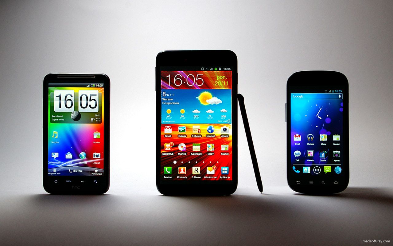 HTC Desire HD, Samsung Galaxy Note, Nexus S | fot. madeofGray.com