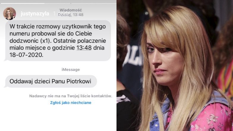 Justyna Żyła żali się na hejt po oświadczeniu i publikuje wiadomość od internauty: "ODDAWAJ PIOTRKOWI DZIECI"