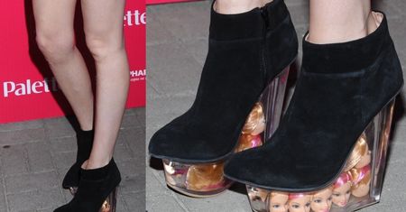 KTO ZAŁOŻYŁ TAKIE BUTY? Z głowami lalek Barbie... (ZDJĘCIA)