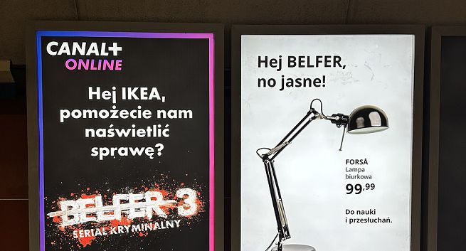Canal+ zaczepia markę IKEA w kampanii promującej serial "Belfer"