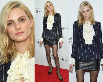 Andreja Pejic odsłania długie nogi w skórzanej mini