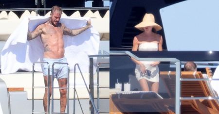 Umięśniony David Beckham i Victoria w gigantycznym kapeluszu byczą się we Włoszech na jachcie za 26 milionów złotych (ZDJĘCIA)