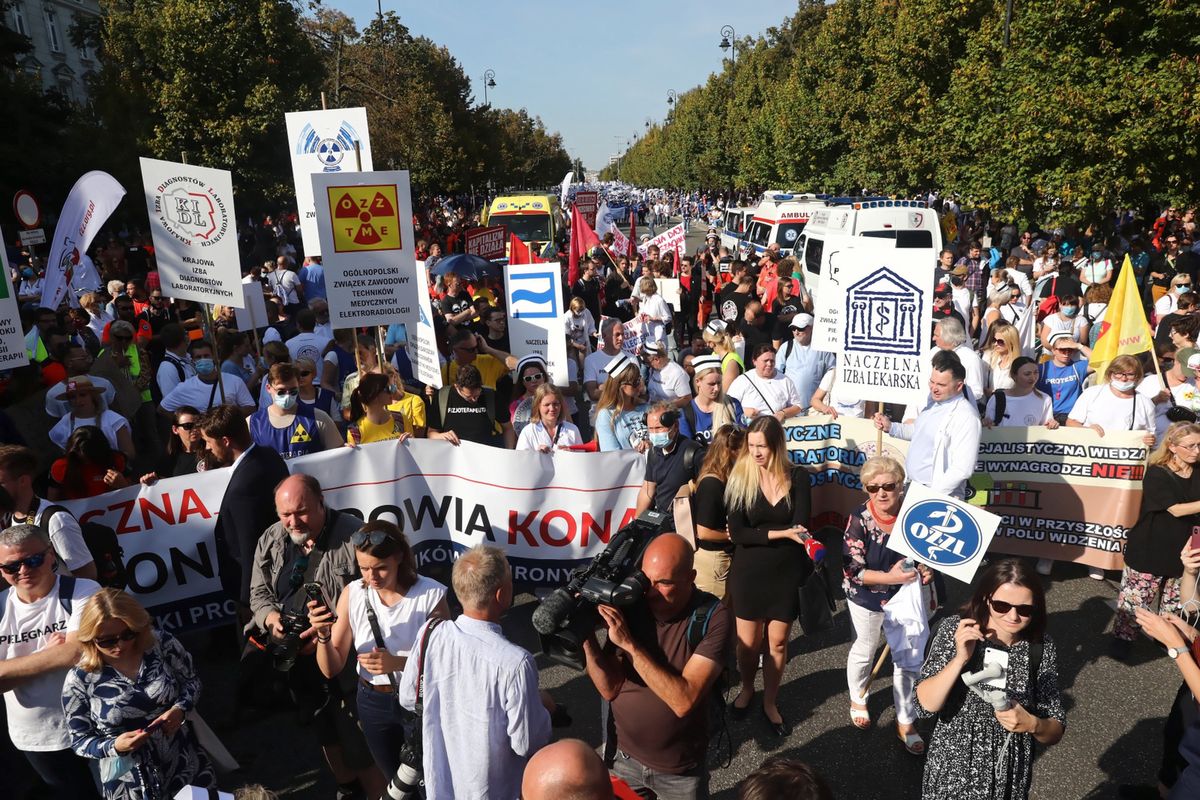 Protest medyków w Warszawie 