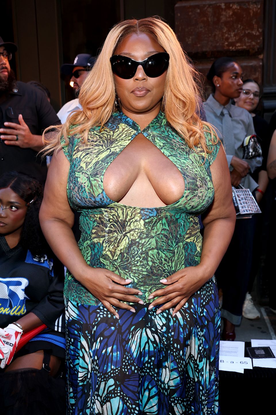 NEW YORK, NEW YORK - SEPTEMBER 11: Lizzo attends the Kim Shui fashion show during New York Fashion Week on September 11, 2026 in New York City. (Photo by Jamie McCarthy/Getty Images)