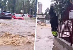 Paraliż pogodowy. Ulice Mediolanu zamieniły się w rwące potoki