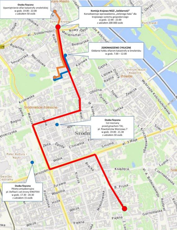 Strajk rolników w Warszawie. Mapa utrudnień 10 maja