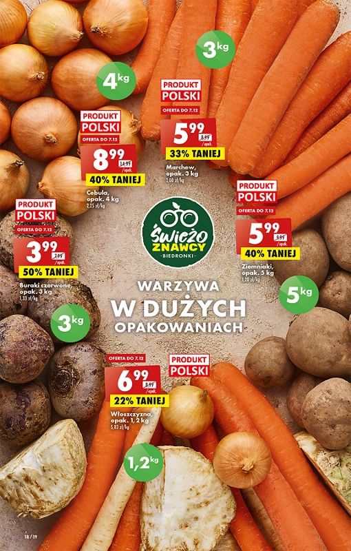 Oferta Biedronka od 5.12: buraki czerwone, cebula, włoszczyzna, ziemniaki, marchew