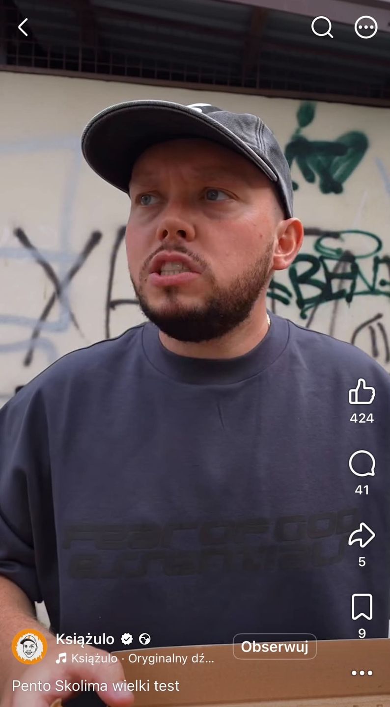 Książulo testuje kiełbasę Skolima