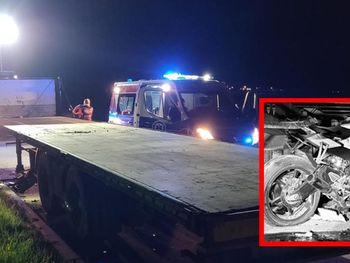 Makabryczny wypadek motocyklisty. Wjechał nocą w nieoświetloną naczepę stojącą na drodze