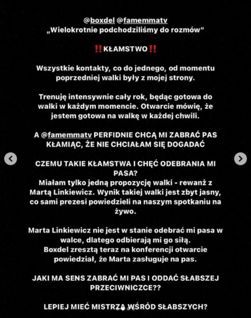 Fame MMA: Lil Masti odrzuciła propozycję walki z Martą Linkiewicz przez zbyt niską gażę? 