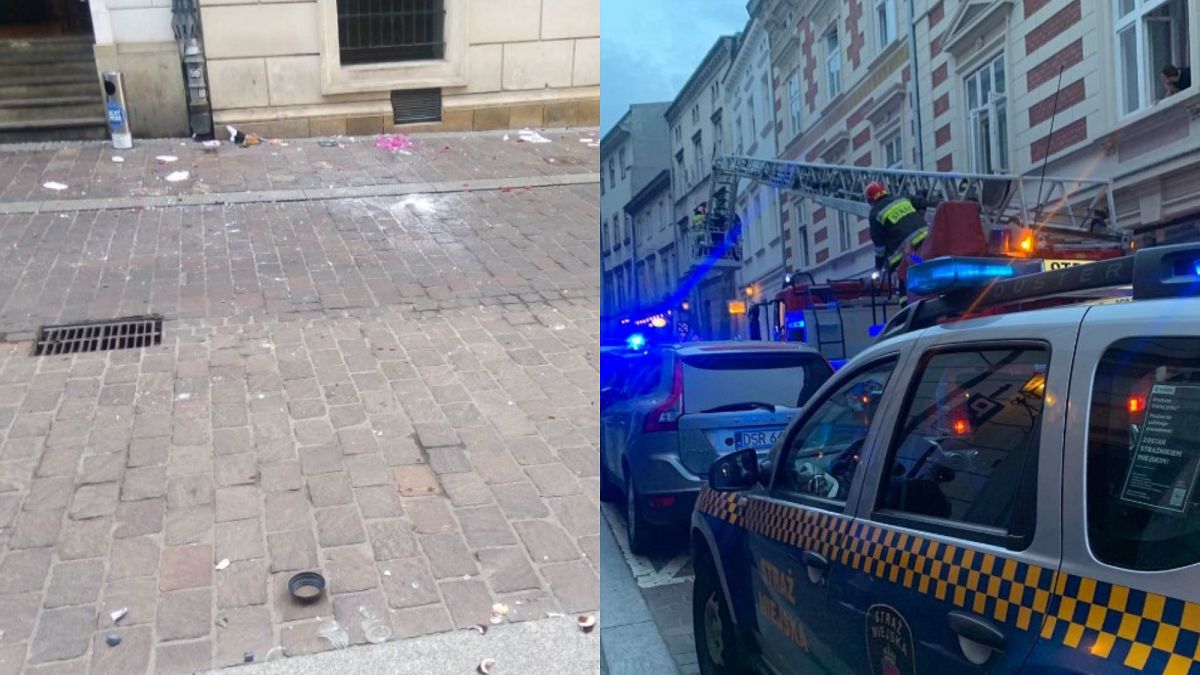 Dantejskie sceny w Krakowie. Z okien leciały znicze i talerze. 